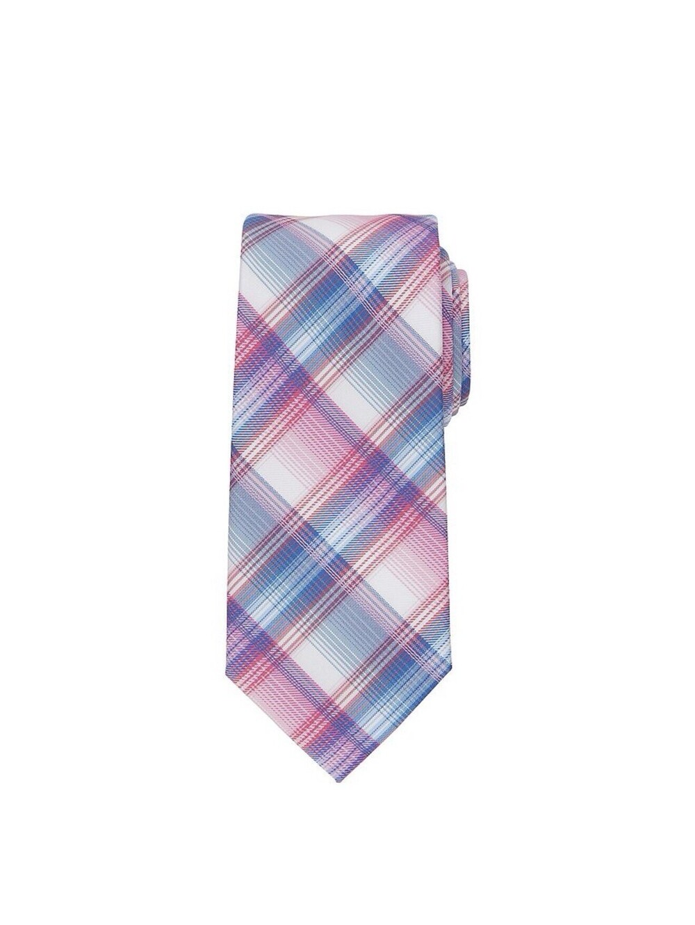 Bespoke Tie Pink Blue And White Plaid Colors